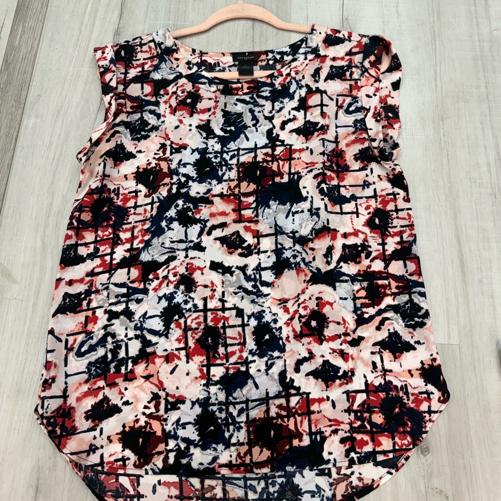 Ann Taylor Abstract Print Women's Top sz M